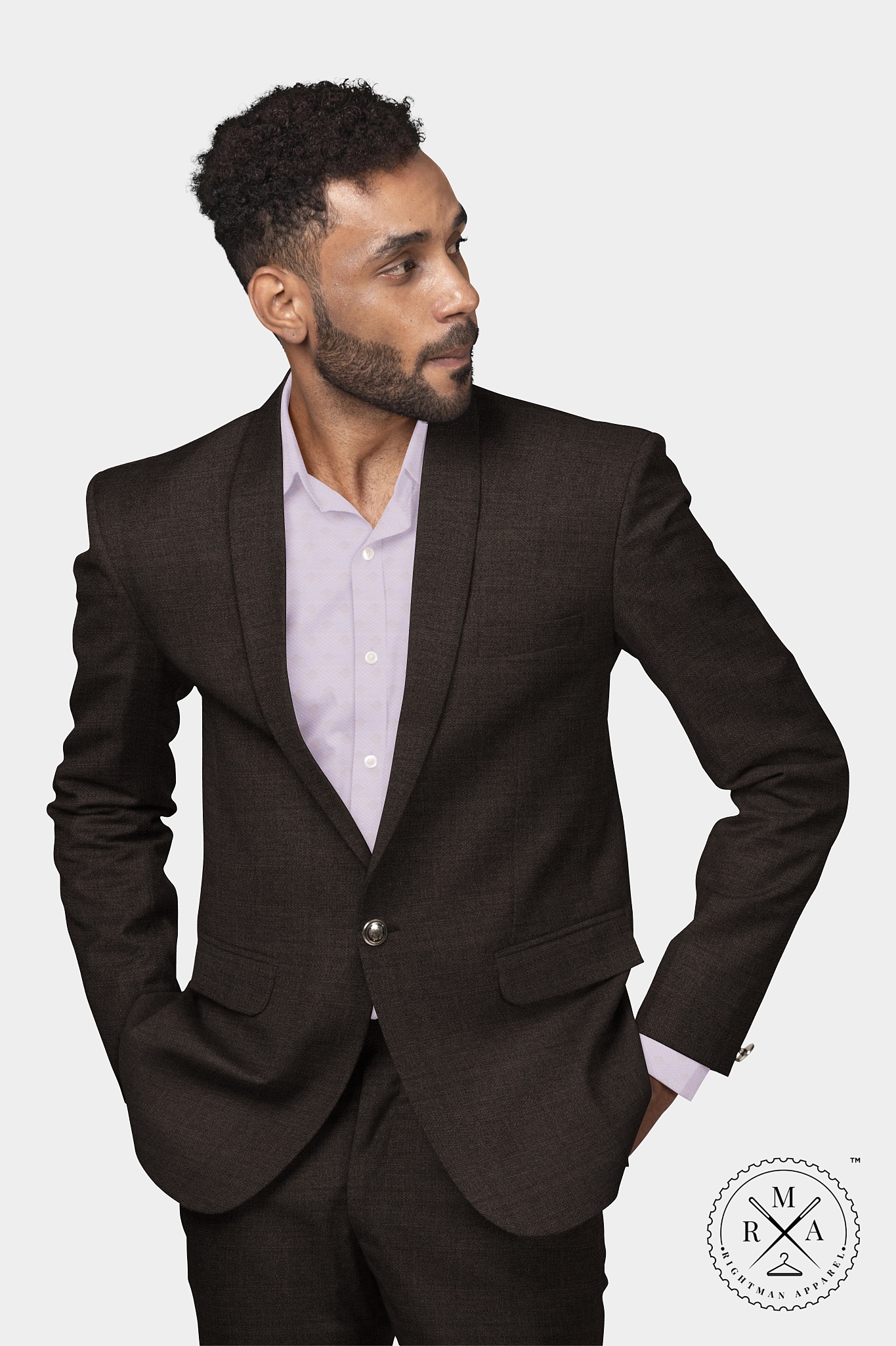 Jet Black Textures Two Piece Suit SU346